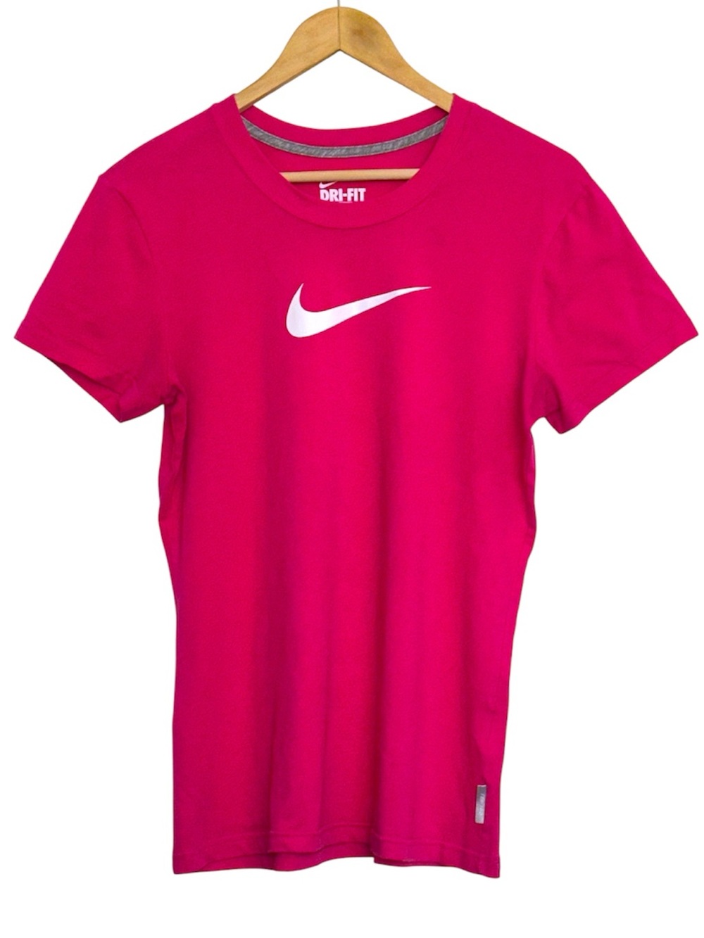 Nike Hot Pink Tee with White Logo Print